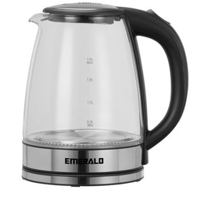 Emerald Glass Tea Kettle, Countertop Electric Kettle Water Boiler Heater, 1.8 L, Clear - 1 of 4
