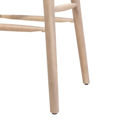 Light Brown Acacia Wood and Wicker Outdoor Bar Stools, Set of 4