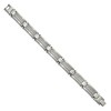 Black Bow Jewelry Men's 12mm Stainless Steel White Diamond Textured Bracelet, 9 Inch - 2 of 4