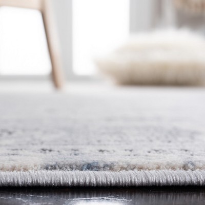 Elegant Gray Synthetic 24" Hand-Knotted Easy Care Runner Rug