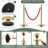 APRILSOUL Stainless Steel Gold Stanchions with Red Velvet Rope 5 ft. Crowd Control Barrier with Ball Top - 4 of 4