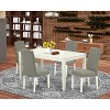 HomeStock 5-Pc Linen White Finish Solid Wood Top-Rectangular Dining Room Set-Seats 4 - 2 of 4