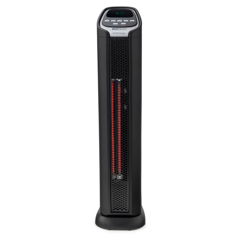 LifeSmart LifePro HT1053 1500 Watt Portable 24 Inch Electric Infrared Quartz Tower Space Heater for Indoor Use with 2 Heating Elements, Black, 2 of 7
