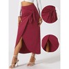 Allegra K Women's Boho High Waisted Long Summer Beach Maxi Wrap Skirts with Slit - 2 of 4