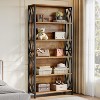 Tribesigns 70.87" Industrial Bookshelf, 6-Tier Bookcase with Geometric Metal Frame & Open Storage Shelves for Home Office, Living Room, Brown - 2 of 4