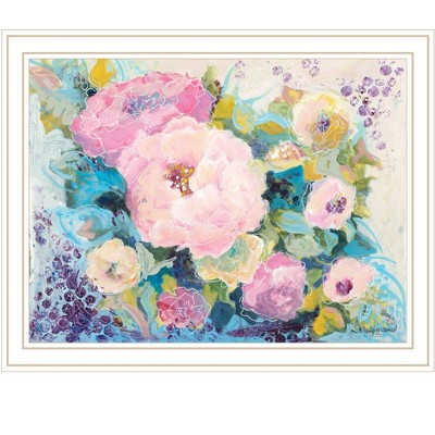 HomeRoots Fresh Florals White Framed Print Wall Art