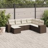 vidaXL Garden Sofa Set Brown, Cream White - 2 of 4