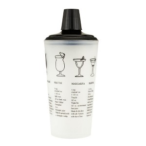 Collins Black 20oz Cocktail Shaker with Recipes on Side, Shaker Cocktail with Cap and Built In Strainer, Drink Shaker with Recipes, Set of 1 - 1 of 4