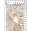 Sweet Jojo Designs Girl Baby Fitted Crib Sheet Peony Floral Garden Taupe and Ivory - 4 of 4