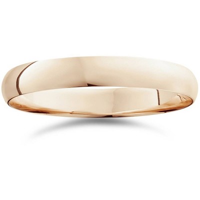 Pompeii3 4mm Dome High Polished Wedding Band 14K Rose Gold