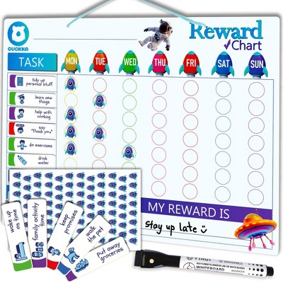 QUOKKA Magnetic Behavior Chore Chart for Kids - Responsibility Chart - Reward Visual Schedule Chart - Multiple Kids | Boys | Girls
