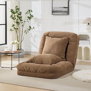 Human Dog Bed for Adult, Comfy Lazy Sofa Bed with 2 Pillows & 5 Adjustable Position, Chenille Upholstered Lounge Chair for Living Room Bedroom - 1 of 4