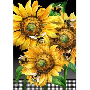 Briarwood Lane Spring House Flag 40x28 For Outdoor Buzzing Sunflowers For Spring House Flag - 1 of 4
