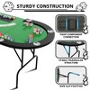 Coucheta Player Poker Table Foldable, Texas Holdem Casino Table with Padded Rails & Cup Holders, 9 Stainless Steel Cup Holders Blackjack Gaming Table - 4 of 4
