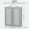 Travel Jewelry Box with Mirror and Handle, Portable Organizer for Stud Earrings, Rings, Necklaces and Bracelets, Gray & Tea Green - 2 of 4