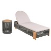 Christopher Knight Home Lariya 2 Piece Outdoor Acacia Wood and Rope Chaise Lounge Chat Set with Cushions and Side Table - 2 of 4