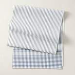 20"x90" Engineered Gingham Woven Table Runner Blue/Cream - Hearth & Hand™ with Magnolia