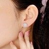 Guili Sterling Silver Rhodium Plated Round Lace Earrings with Cubic Zirconia, an Intricate and Elegant Design for a Vintage-Inspired Look - 2 of 4