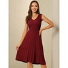 Hobemty Women's V Neck Sleeveless Knitted Pleated Midi Dress - 2 of 4
