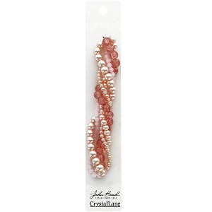 Crystal Lane DIY 5 Twisted Pearls & Crystal Bead Strands Daylily Pink Beads - 1 of 1