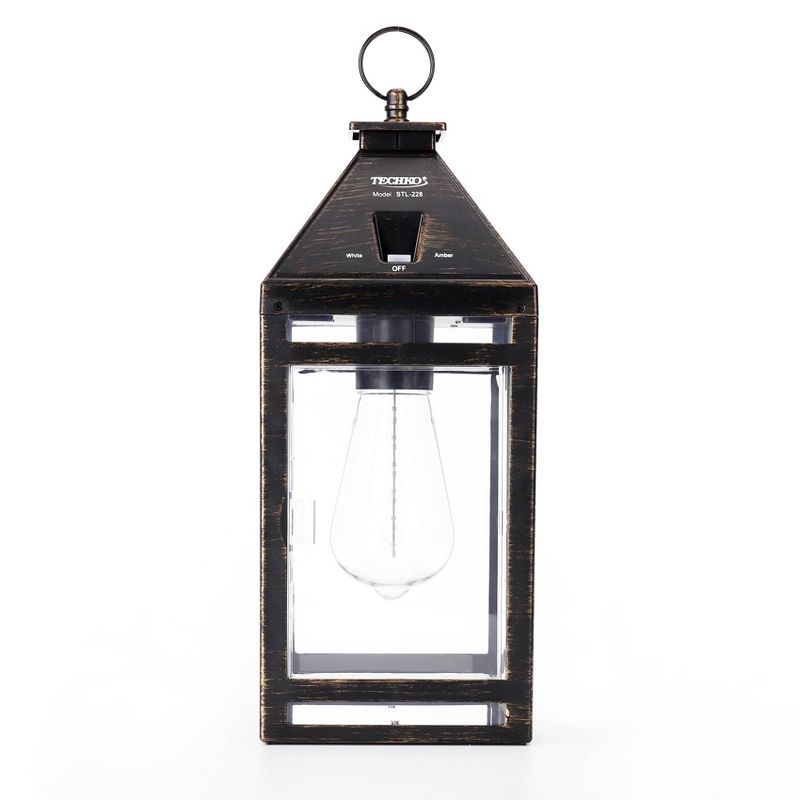 Solar LED Portable Hanging Outdoor Lantern Black - Techko Maid, 4 of 9