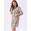 INSPIRE CHIC Women's Pajama Shirts Button Down Long Sleeve V-Neck Pajama Dress with Pocket - 3 of 4