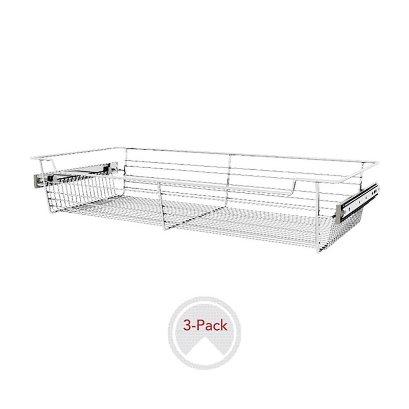 Rev-A-Shelf Sidelines CBSL Chrome Wire Pullout Storage Basket Bin Organizer for 14" Closet Cabinet, 2 of 4