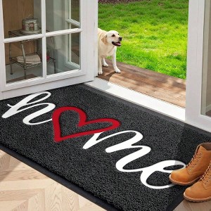 Door Home Welcome Mats Outdoor and Indoor Heavy - Duty Low - Profile Non - Slip Black 35x24 Inch Entry Yard Floor Patio Mat - 1 of 4
