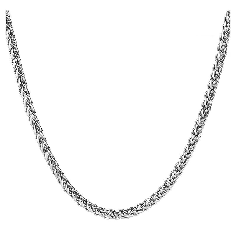 Men's West Coast Jewelry Stainless Steel Spiga Chain Necklace, 1 of 4