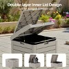 Syemin Outdoor Trash Cans 38 Gallon Outdoor Trash Can Waterproof Garbage Can with Lid Indoor Outdoor Use Trash Bin, Grey, 16.1"*16.26"*33.86" - 3 of 4