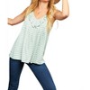 Women's STRIPE VNECK RUFFLE BABYDOLL TANK TOP - Haptics - 2 of 4