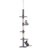 TinyHomie 9' Adjustable Height Floor-To-Ceiling Vertical Cat Tree - Grey and White - 2 of 4