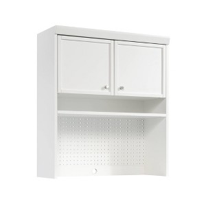 Craft Pro Series Hutch White - Sauder: Adjustable Shelf, Pegboard Back, Enclosed Cord Access - 1 of 4