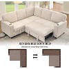81" Convertible Corduroy Couch 5-Seat L-Shape Sofa Bed Sleeper Couch with Storage USB-C Cup Holders Memory Foam for Living Room - 4 of 4