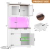 Aheaplus 71" Farmhouse Kitchen Storage shelf with Hutch, Pantry Cabinet with Drawers and Adjustable Shelves - 3 of 4