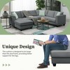 Whisen Minimalist Style L-shaped Modular Sectional Sofa, Living Room Set Includes Ottoman and Pillows - 4 of 4