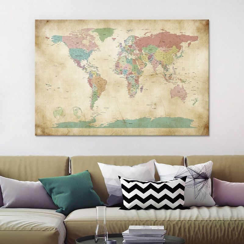 World Cities Map by Michael Tompsett Unframed Wall Canvas - iCanvas, 4 of 5