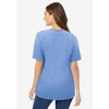 Woman Within Plus Size Lace-Up Knit Tee - 3 of 4