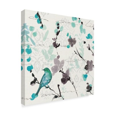 Trademark Fine Art -Pela 'Flowing Iii Teal And Grey' Canvas Art