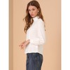 INSPIRE CHIC Women's Ruffle Mock Neck Long Sleeve Lace Peasant Tops - 3 of 4