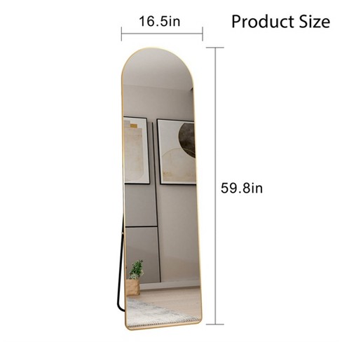 Arch Full Length Wall Mirror, Arched Wall Mounted Mirror, 59.8"x16.5" Hanging Full Body Mirror, Leaning Against Wall Mirror For Bedroom Living Room - image 1 of 4