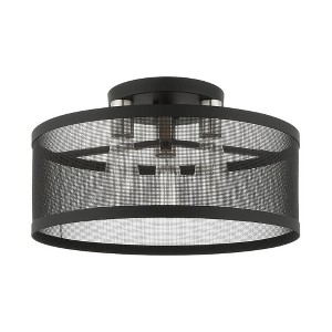 Livex Lighting Industro 3 - Light Semi-Flush Mount in  Black/Brushed Nickel - 1 of 4
