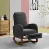 Vynxaria Charcoal 25.4"W Rocking Chair for Nursery High Back Glider Chair - 4 of 4