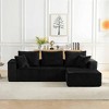 Aukfa 103.5" Modular Cloud Corduroy Sectional Sofa, L-Shaped No-Assembly Floor Couch with Washable Cover - 2 of 4
