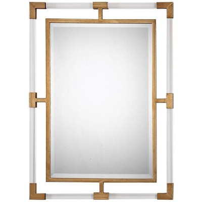 Uttermost Rectangular Vanity Accent Wall Mirror Modern Beveled Gold Iron  Clear Acrylic Frame 28 Wide For Bathroom Living Room : Target