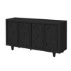 59.6"W Stylish Sideboard with Embossed Curved Doors, Wooden Storage Cabinet with Adjustable Shelves - ModernLuxe - image 4 of 4