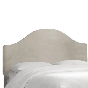 Custom Upholstered Curved Headboard - Velvet Light Gray - California King - Skyline Furniture
