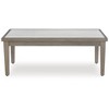 Signature Design by Ashley Rainier Ranch Outdoor Coffee Table - Weather-Resistant Aluminum with Sintered Stone Top, Brown/Beige - 3 of 4