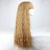 Unique Bargains Curly Wig Human Hair Wigs for Women 28" with Wig Cap Long Curly Hair - 3 of 4