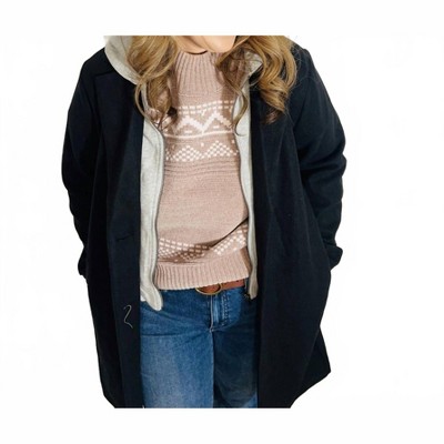 Women's Zipper Button Down Coat - Hem & Thread